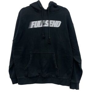 Full Send Hoodie Mens M‎ Black Nelk Boys Glitch Logo Pullover